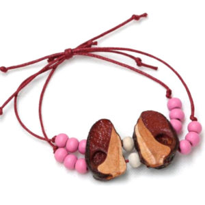 Adjustable bracelet using red waxed cord and