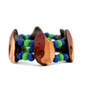double-stranded bracelet in navy blue and green