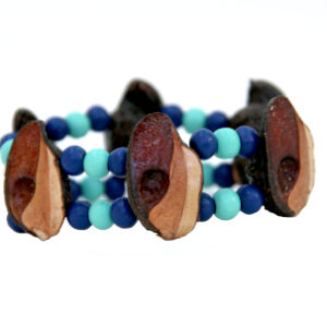 elastic bracelet in navy blue and sky blue