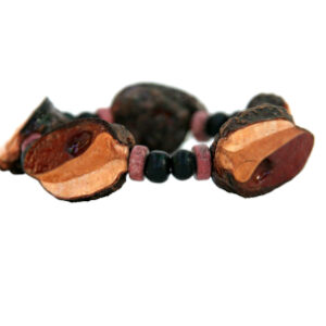 elastic bracelet in black and burgandy