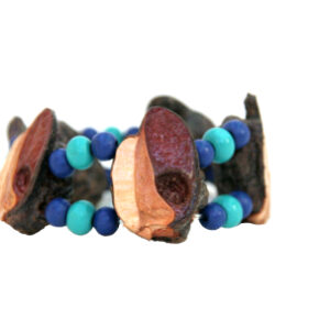 double strand bracelet in navy blue and teal