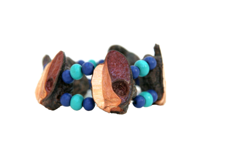 double strand bracelet in navy blue and teal