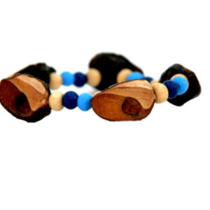 single strand elastic bracelet in navy blue and sky blue
