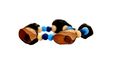 single strand elastic bracelet in navy blue and sky blue