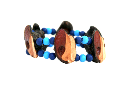 tiffany double-stranded beaded bracelet in navy blue and sky blue