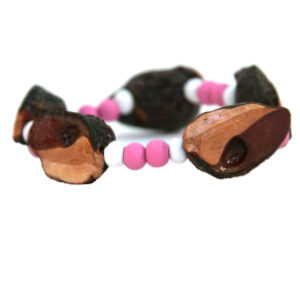 barbie pink and white bracelet on a single strand