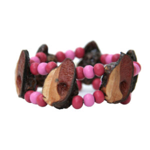 allpink double-stranded bracelet. pink and maroon